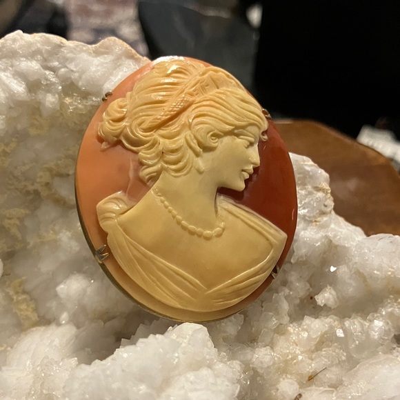 Vintage Jewelry - Large Vintage Midcentury Cameo Brooch 2” x 1.5”
